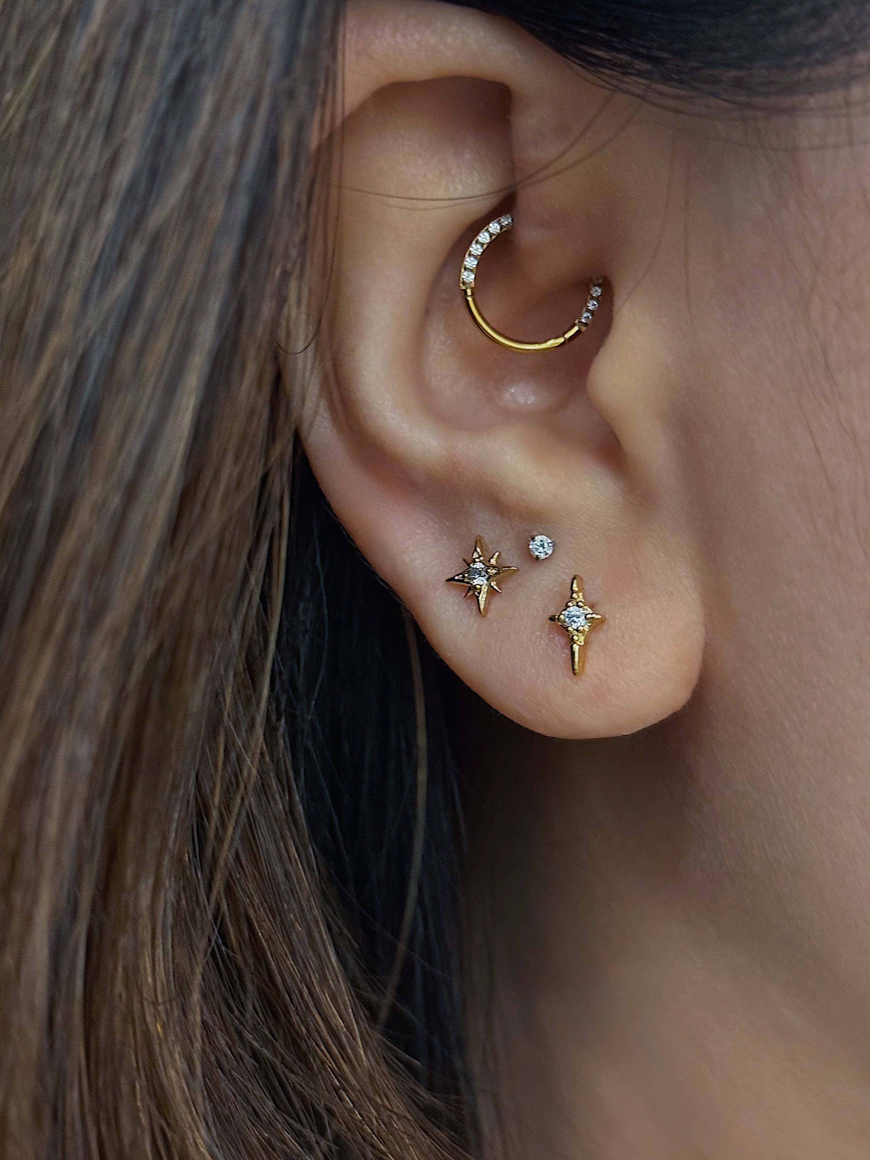 ✨ sparkle surgical steel stud piercing