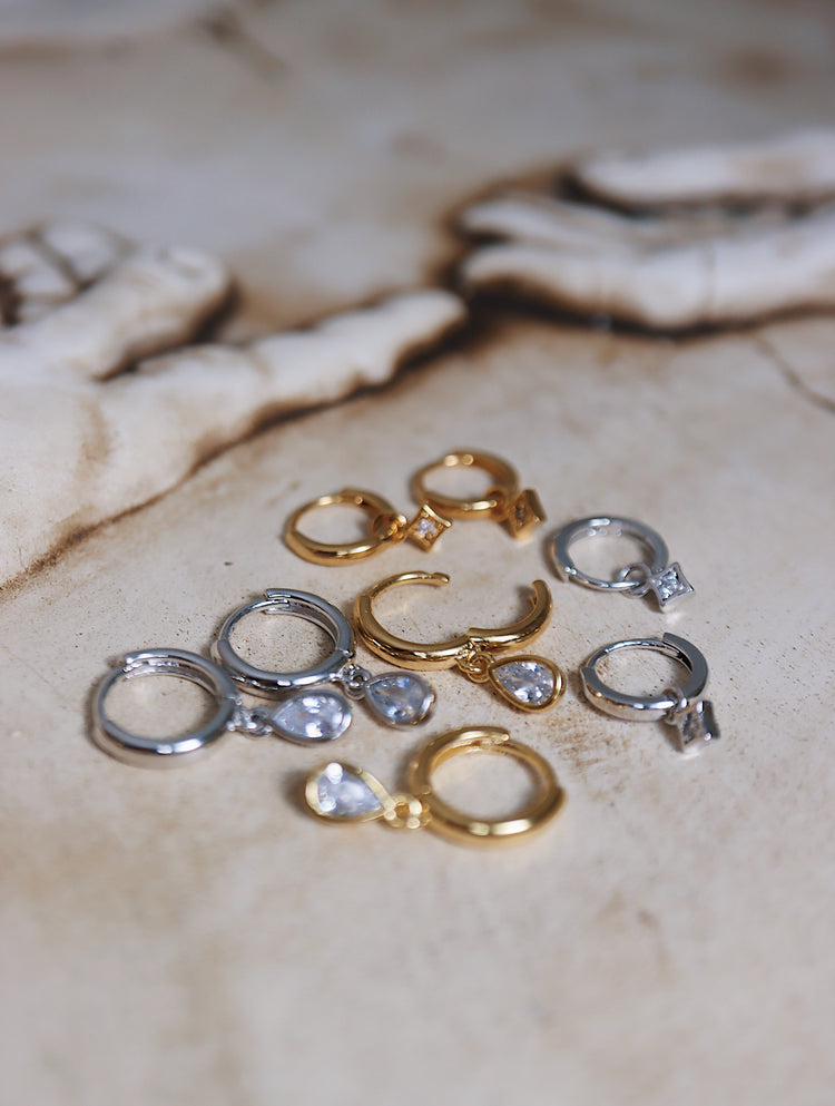Drop teardrop cz S925 earrings