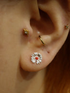 Push-pin Starburst stainless steel flat back earrings