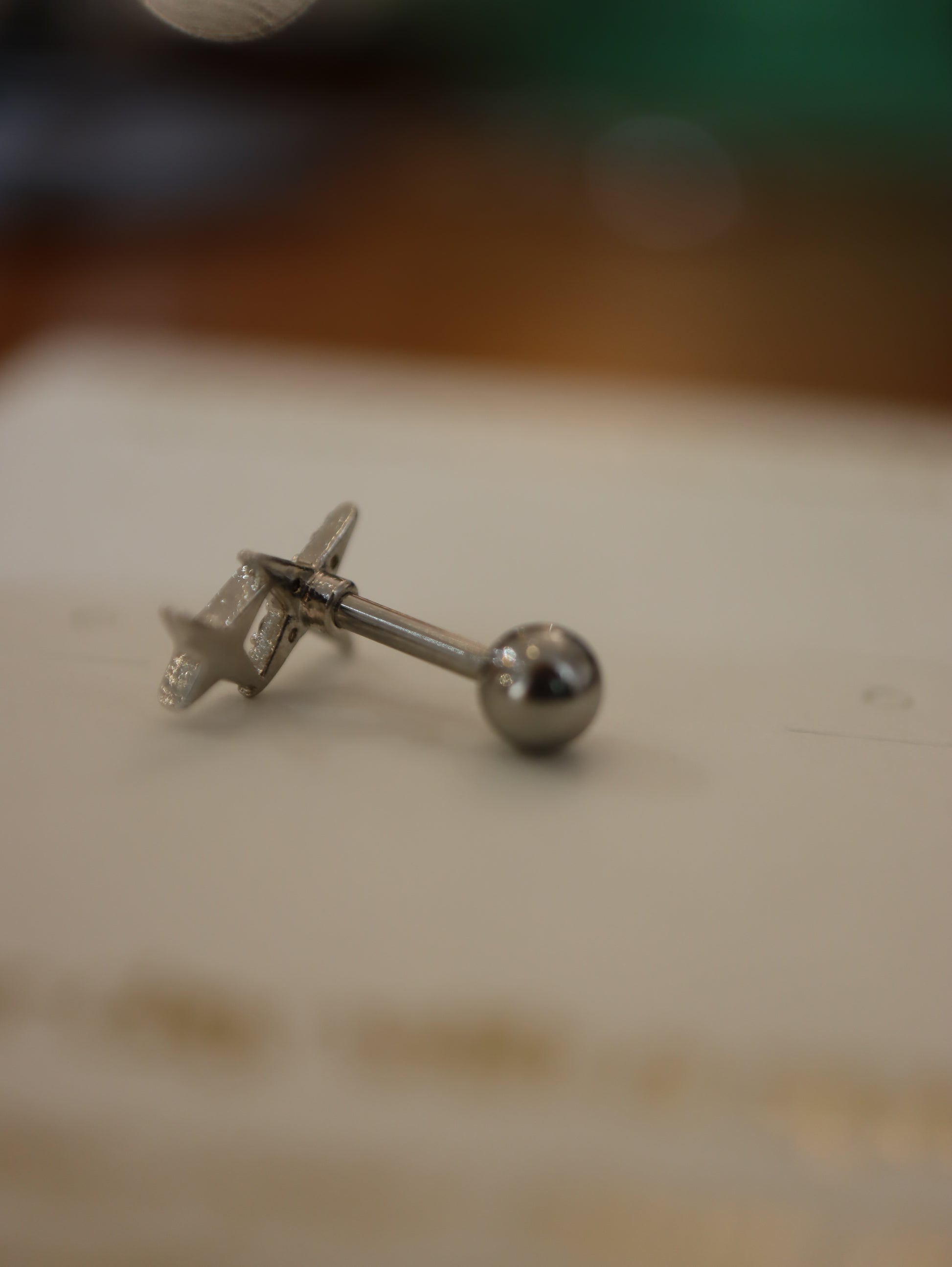 Double sparkle surgical steel earring (1pc)
