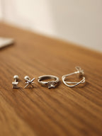 Double twist 925 silver earrings