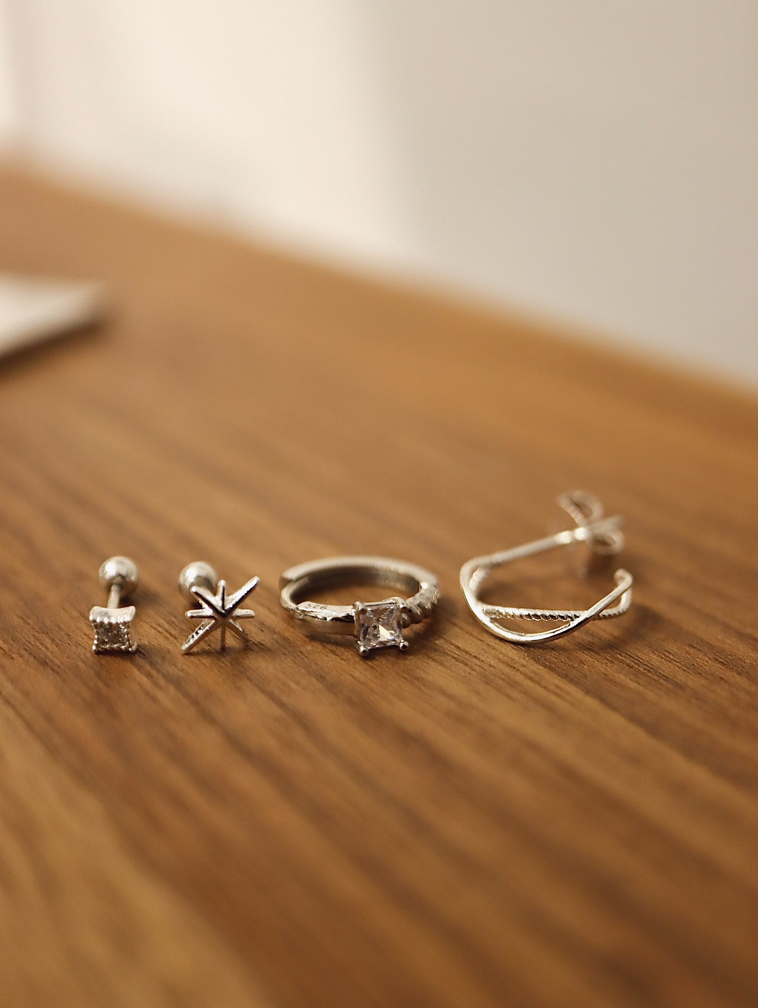 Double twist 925 silver earrings