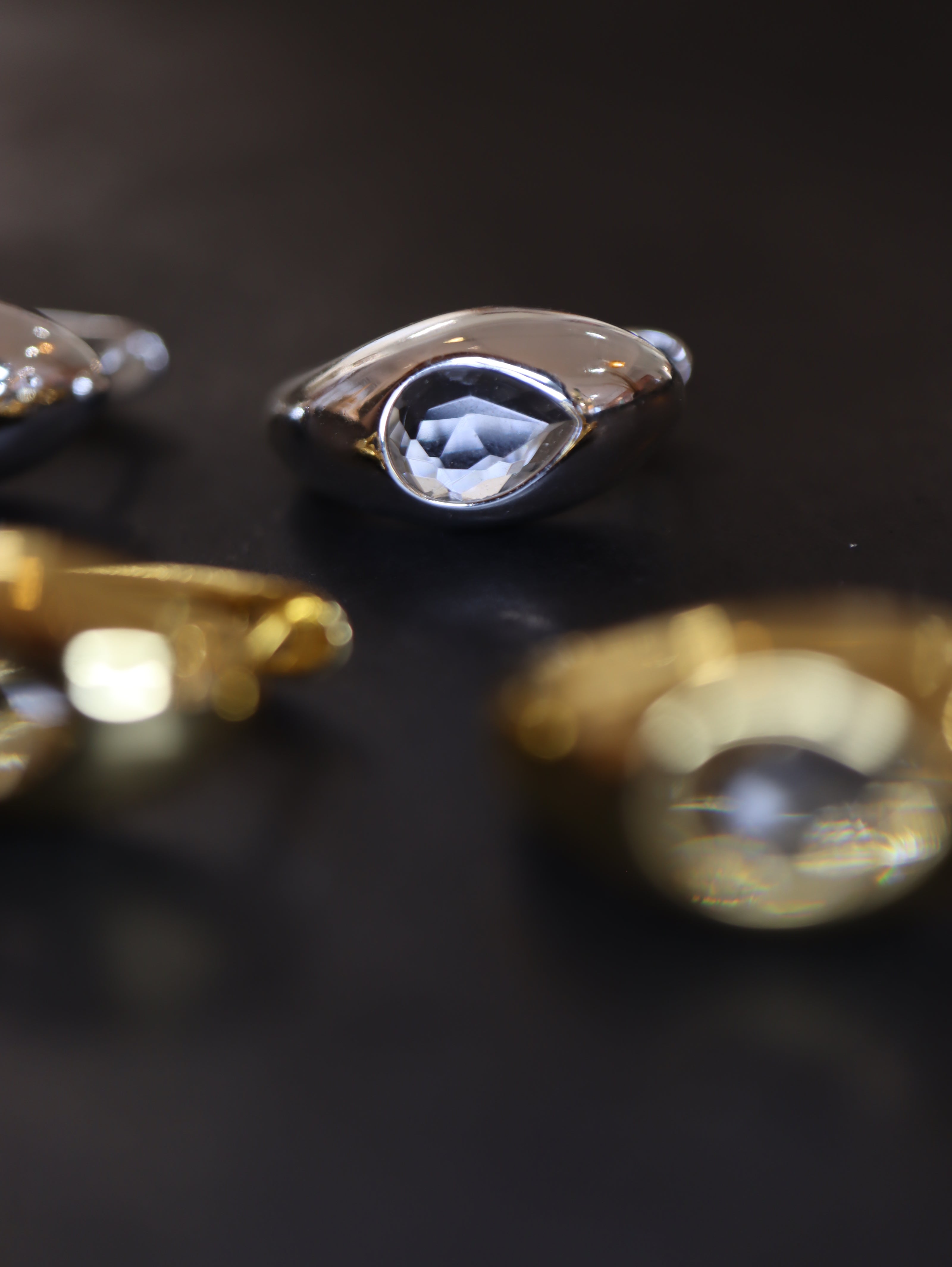 Serene white cz brass earrings