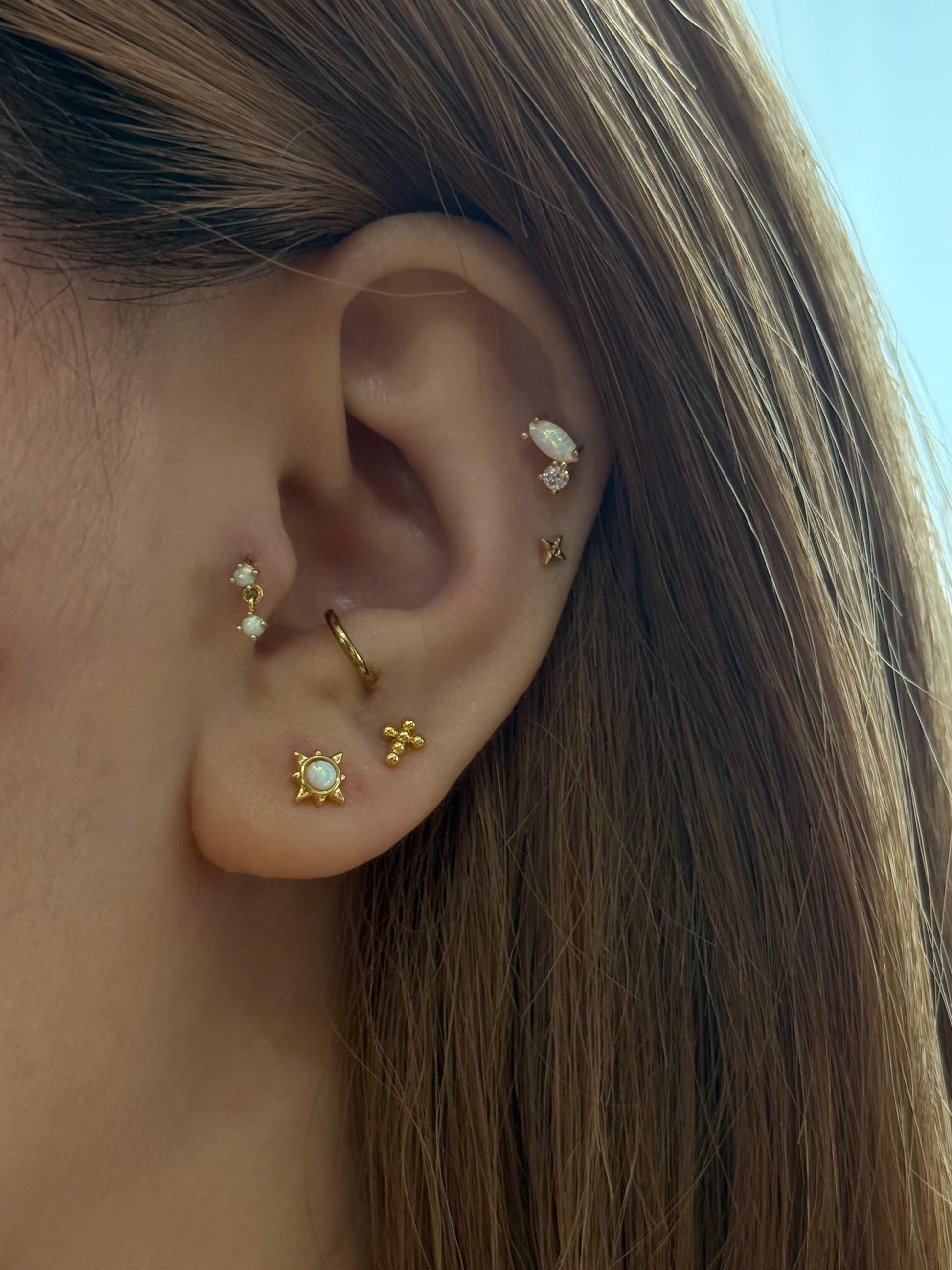 Opal star s925 piercing stud