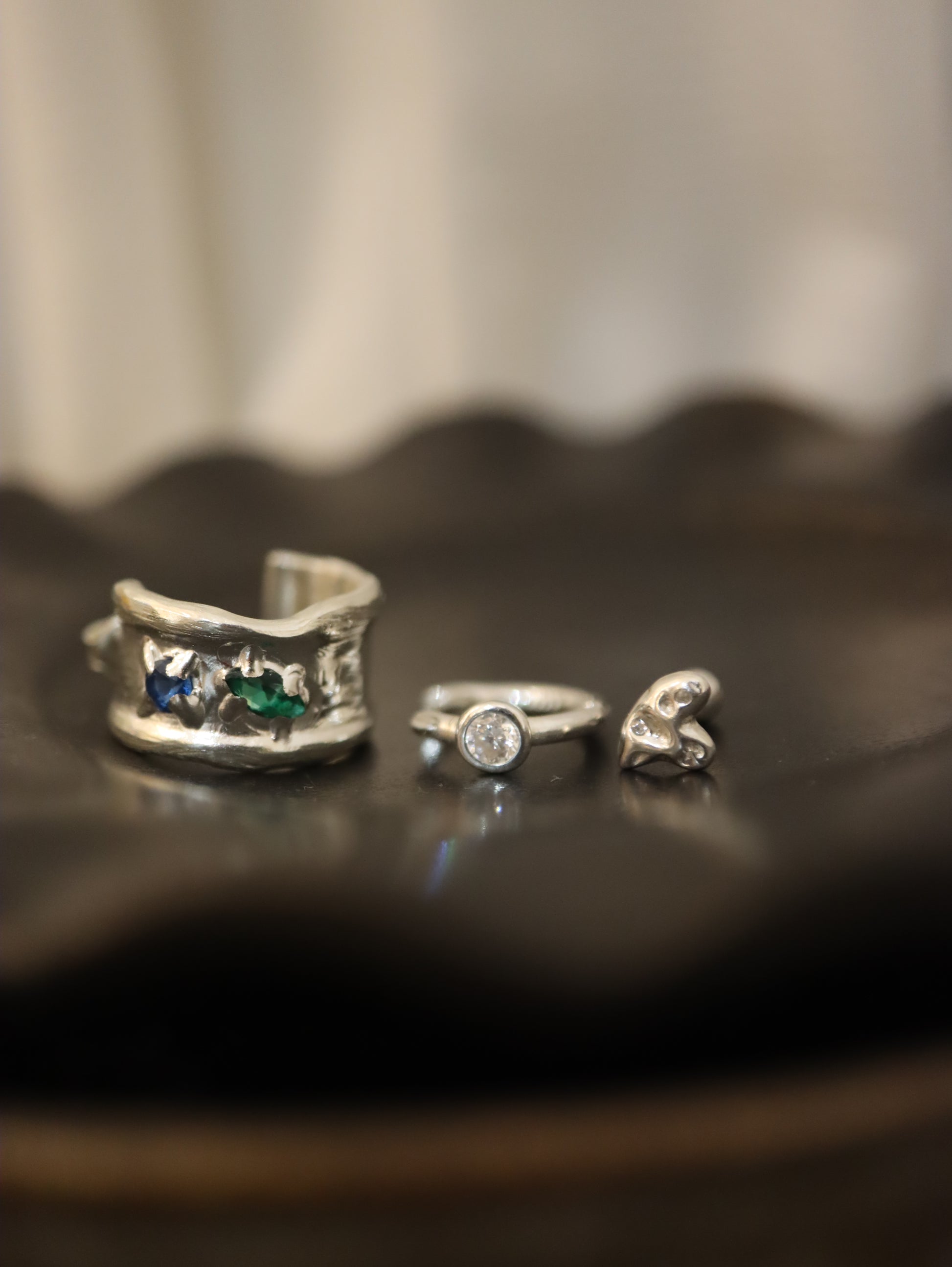 Heart stud silver925 piercing earring