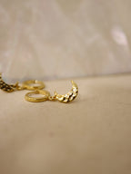 Hoop drop crescent earrings