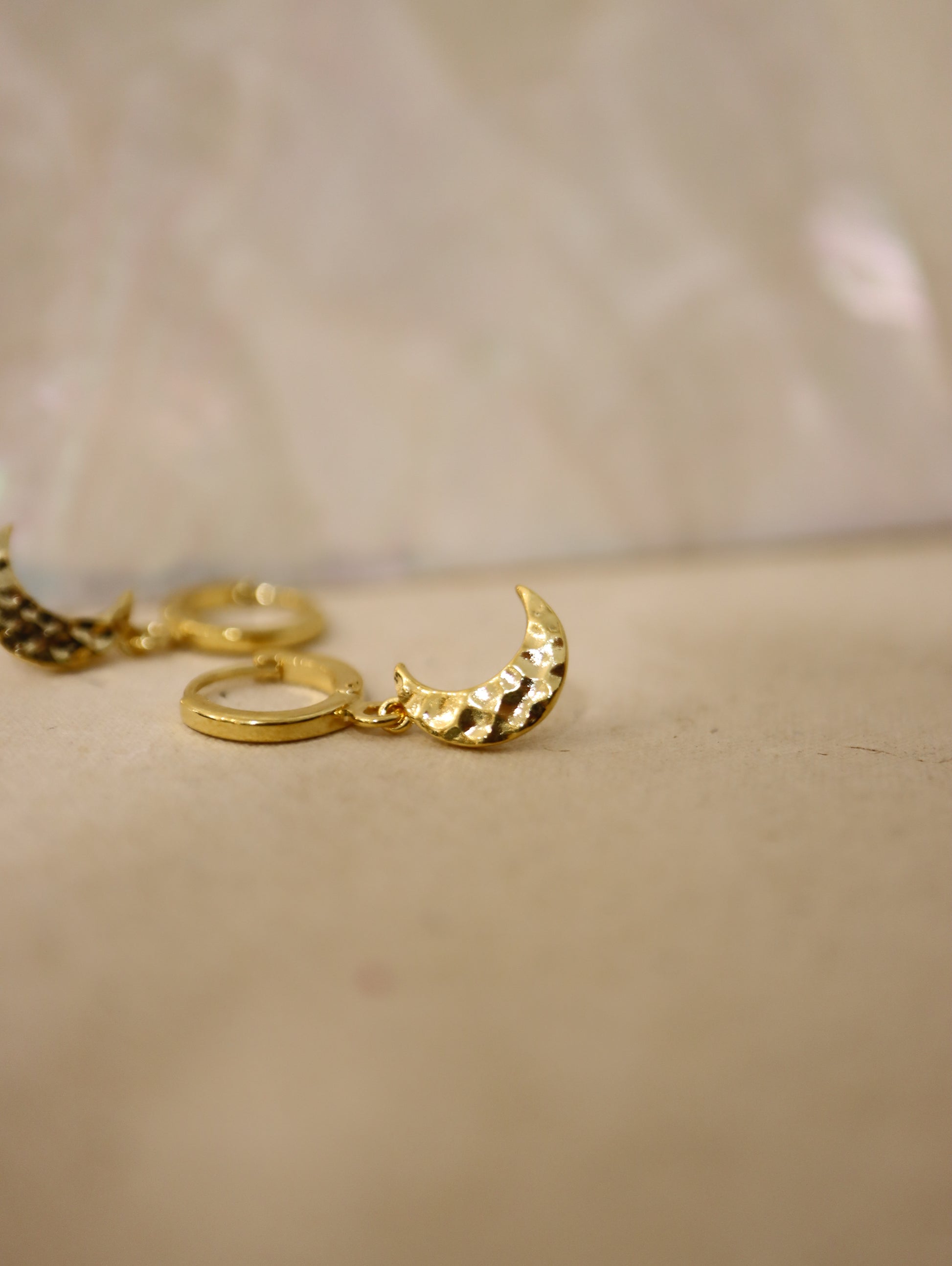 Hoop drop crescent earrings