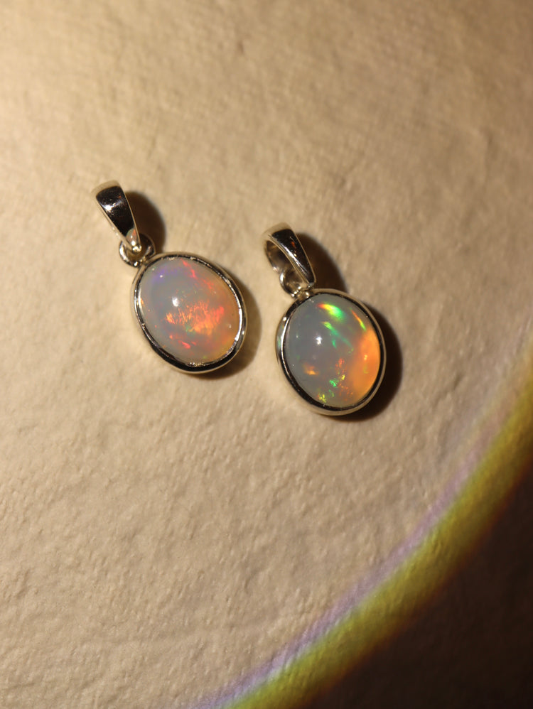 Natural Ethiopian Welo Opal Pendant in 925 Sterling Silver