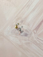 Rectangular cz threadless stud piercing