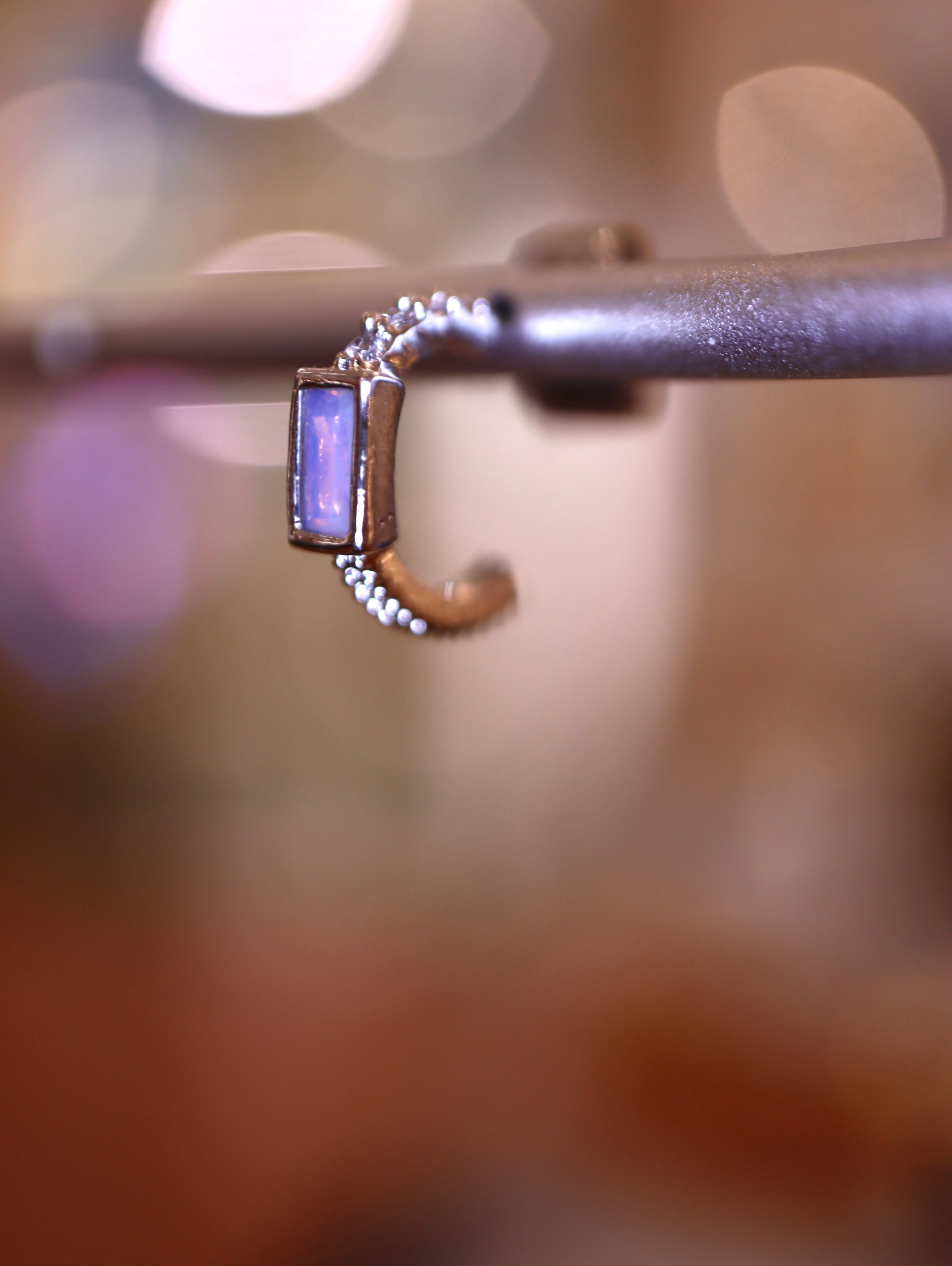 Mini rectangular cz earrings (pair)