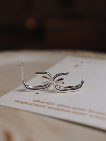 Heart hoop silver925 earrings