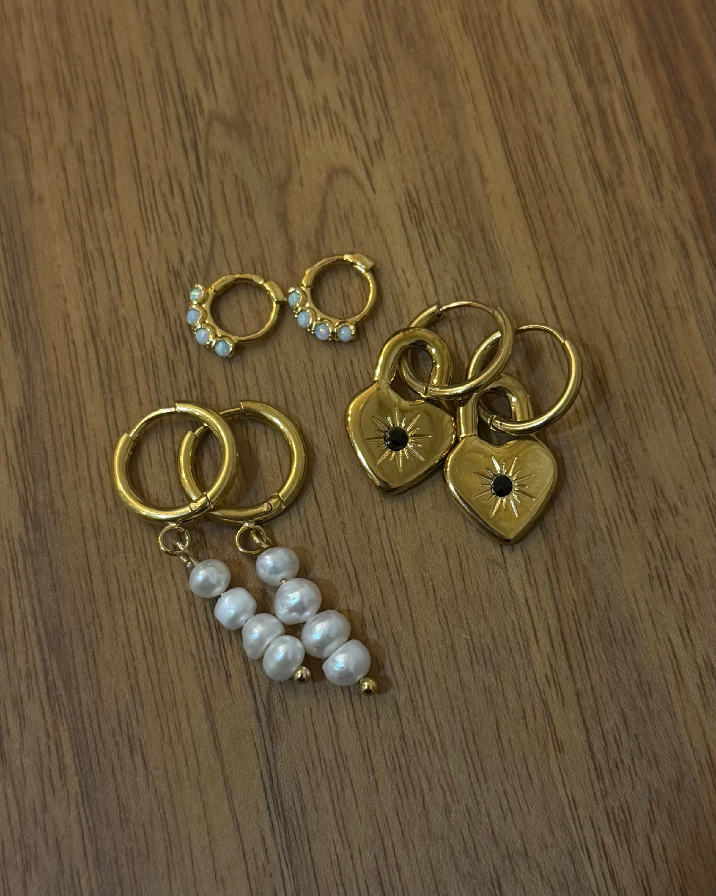 Heart lock stainless steel earrings