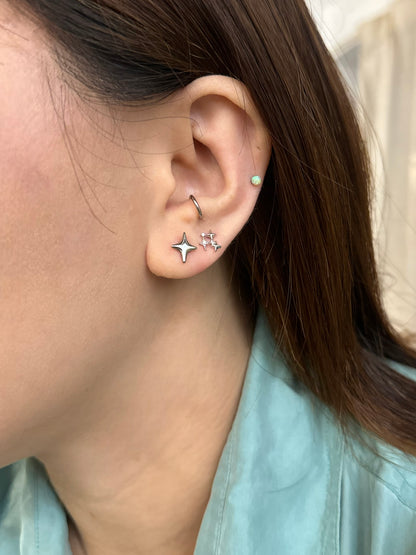 Sparkle star surgical steel piercing