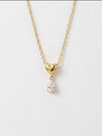 Beloved drop brass necklace