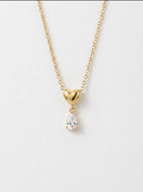 Beloved drop brass necklace