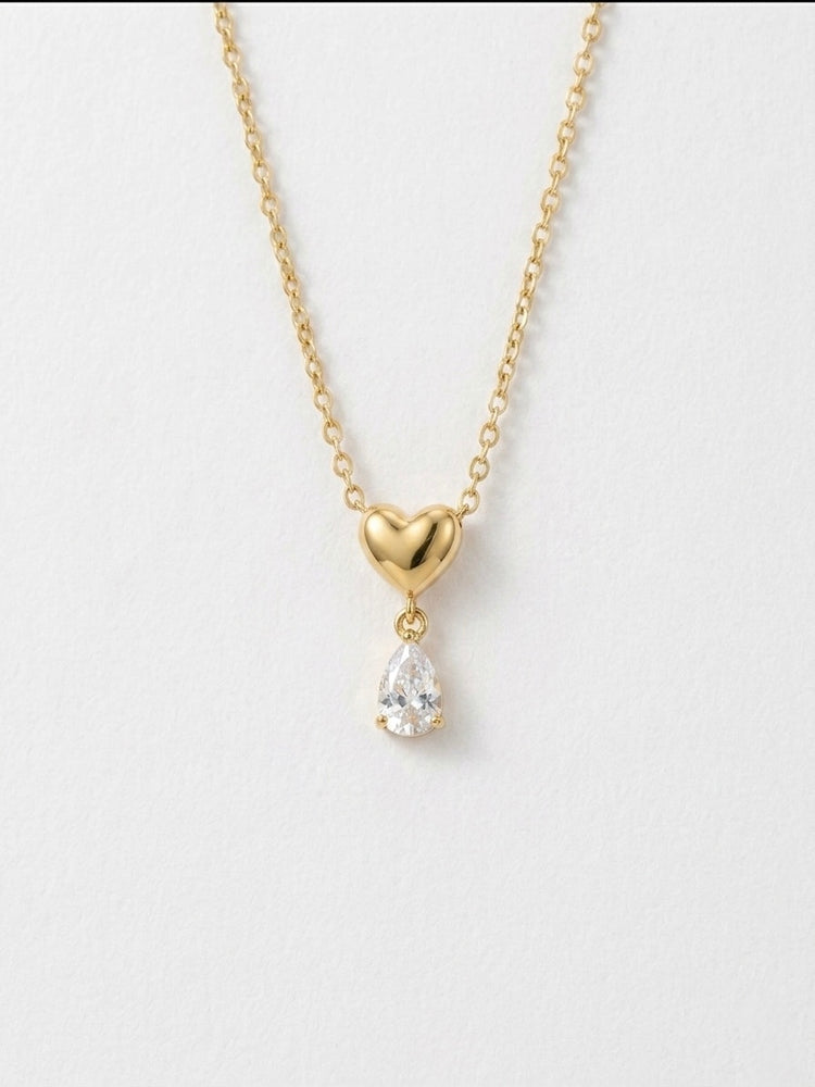 Beloved drop brass necklace