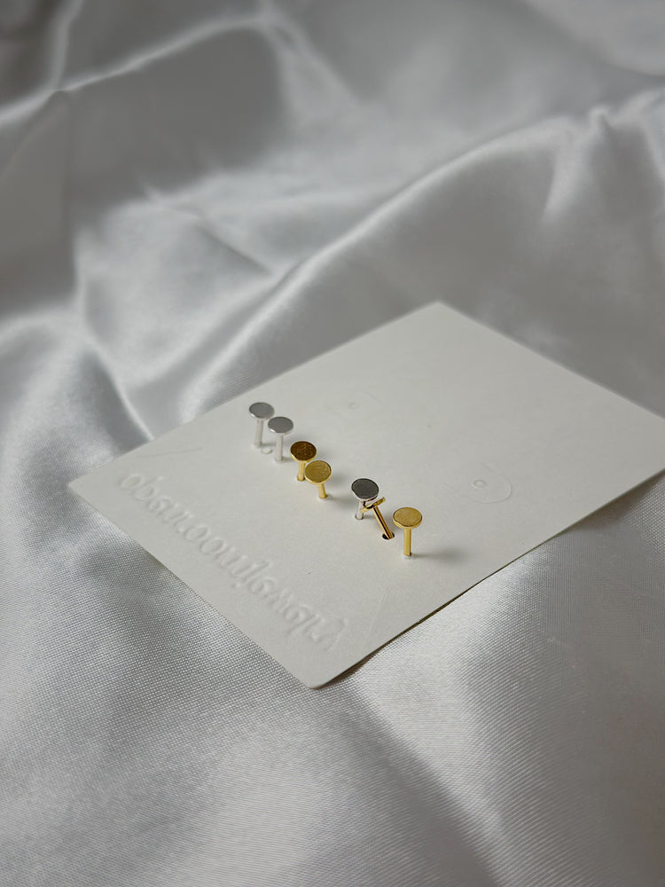 Drop cz flat back 925 silver piercing stud (1pc)