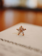 Flower cz surgical steel earring piercing