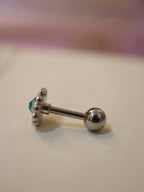 Cz floral surgical steel stud piercing