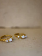Opal star and pearl earrings