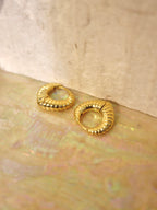 Luxe Ridged Statement Hoops Earrings