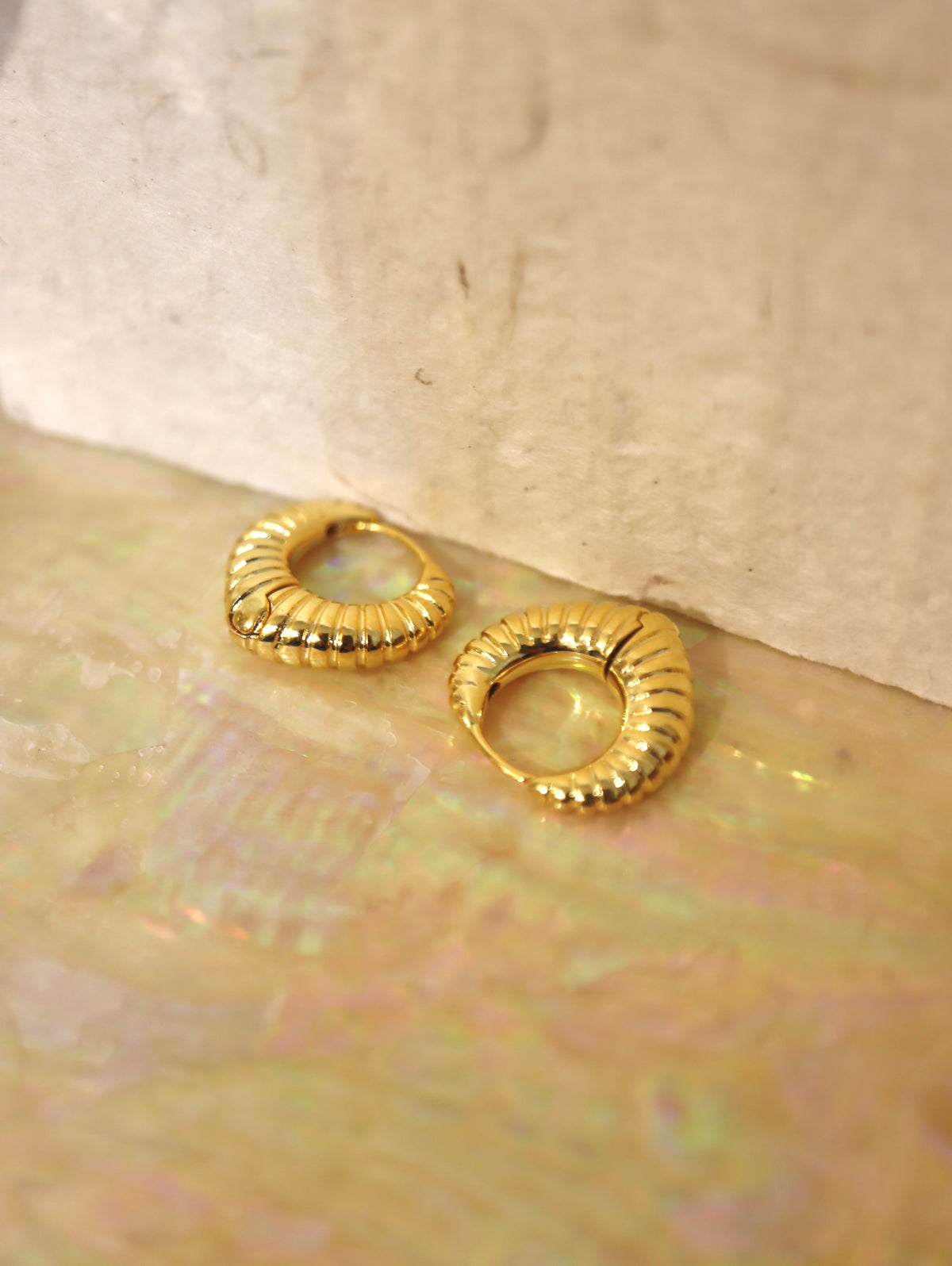 Luxe Ridged Statement Hoops Earrings