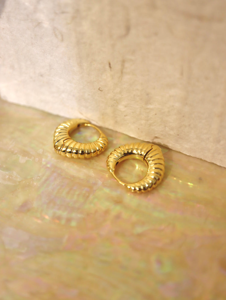 Luxe Ridged Statement Hoops Earrings