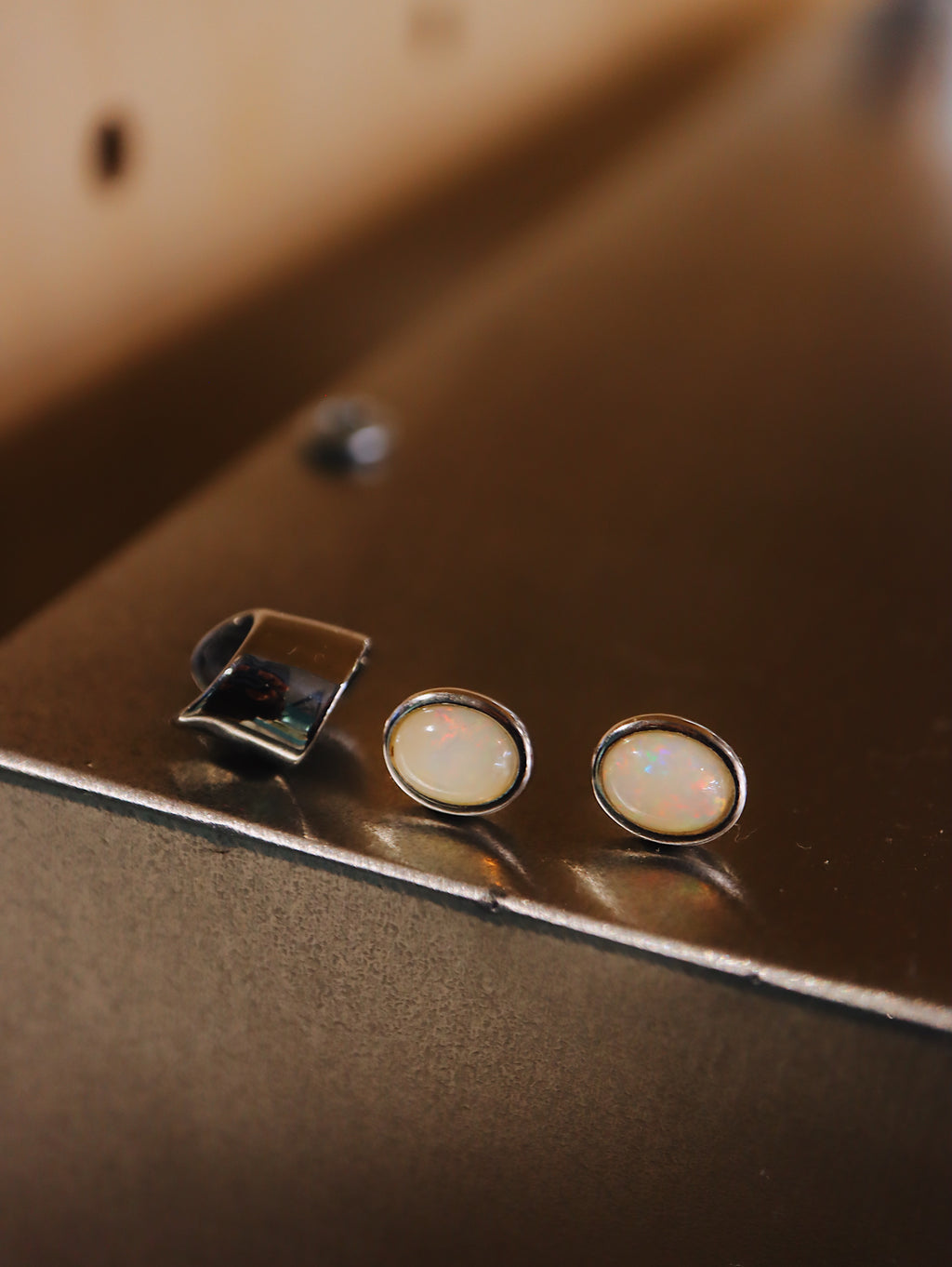 Ethiopian opal oval silver925 earrings