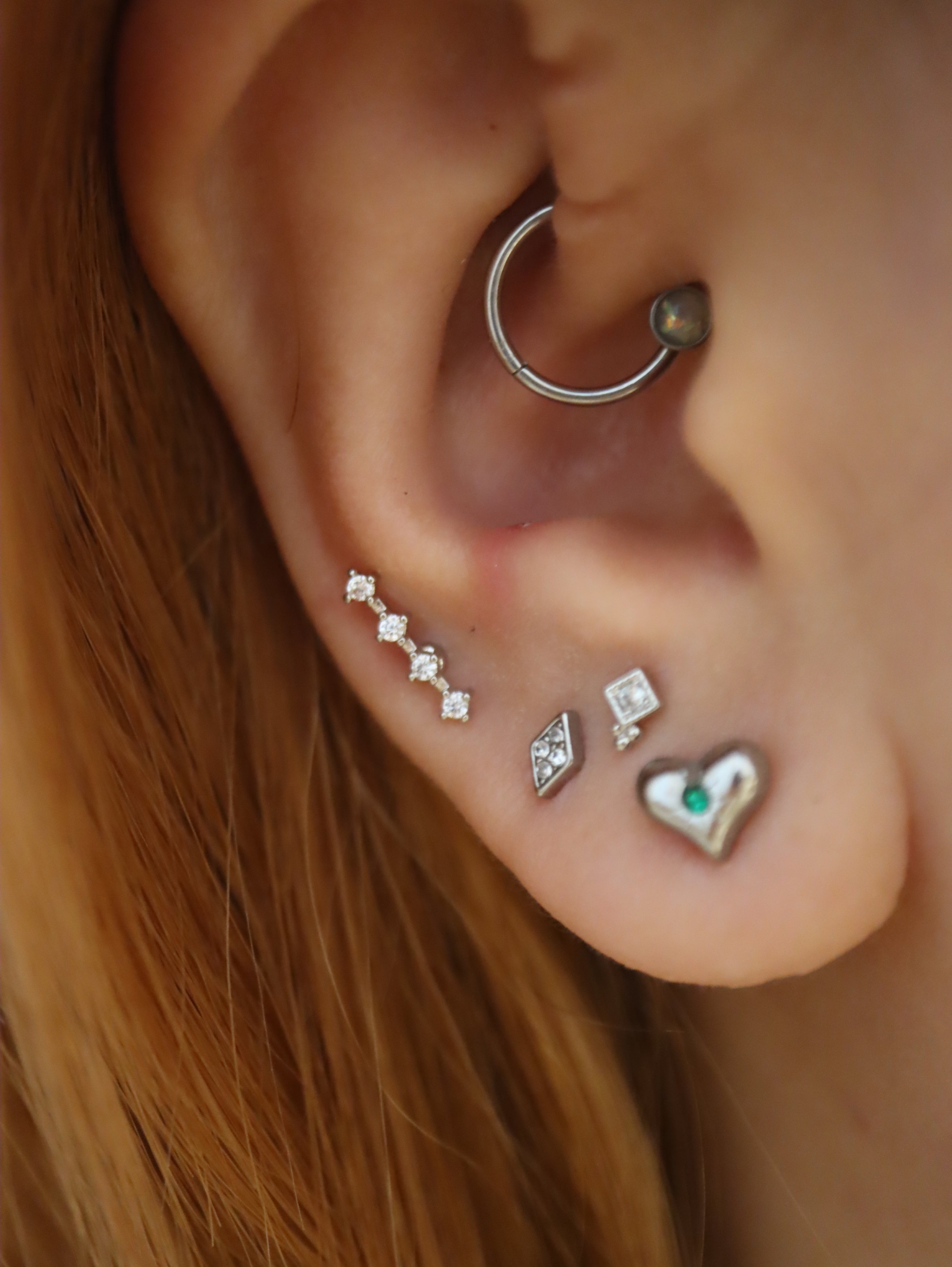 Heart stud stainless steel earrings