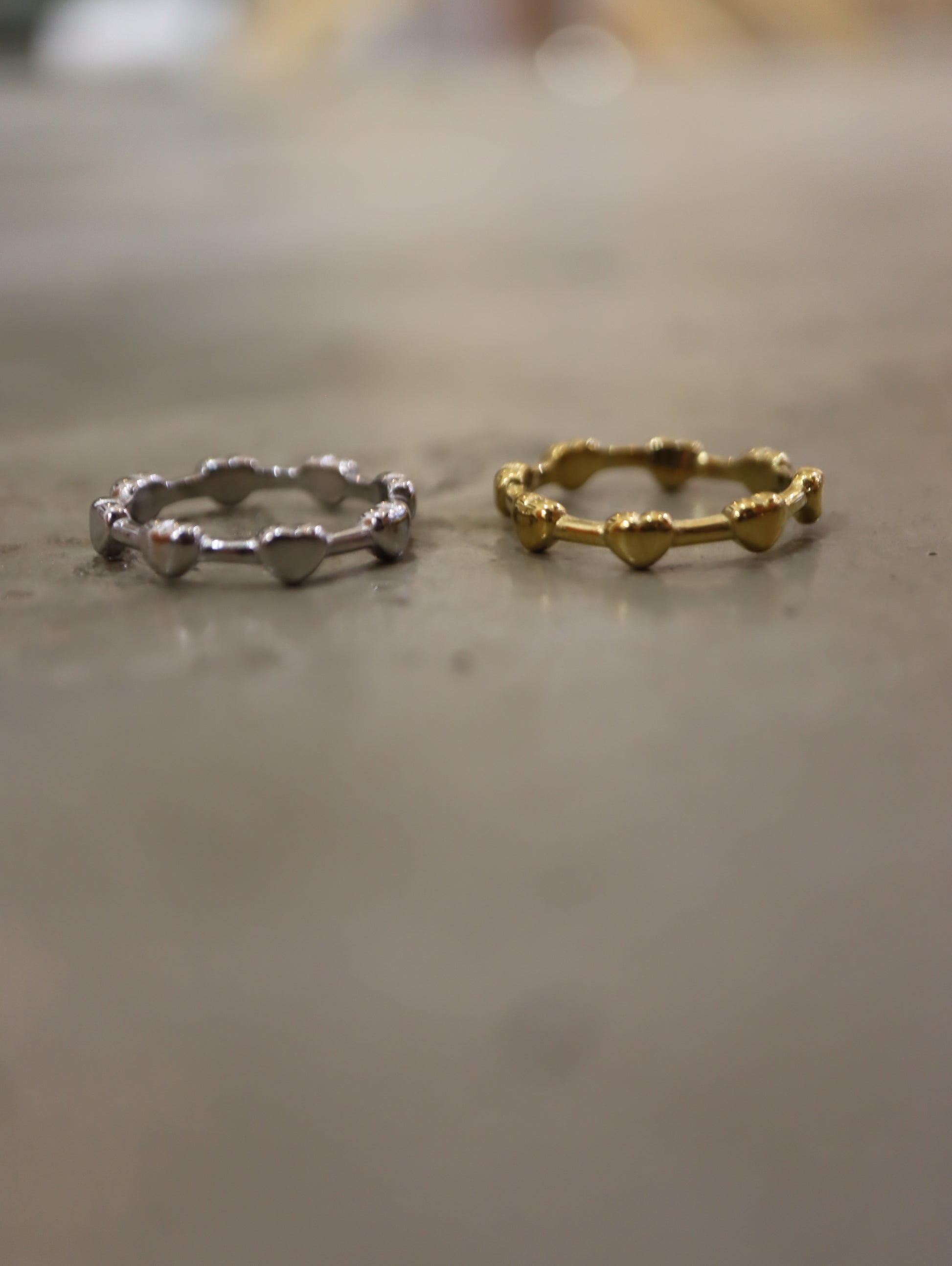 Heart link stainless steel ring