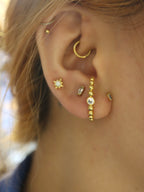 Round cz illusion piercing earring (1pc)