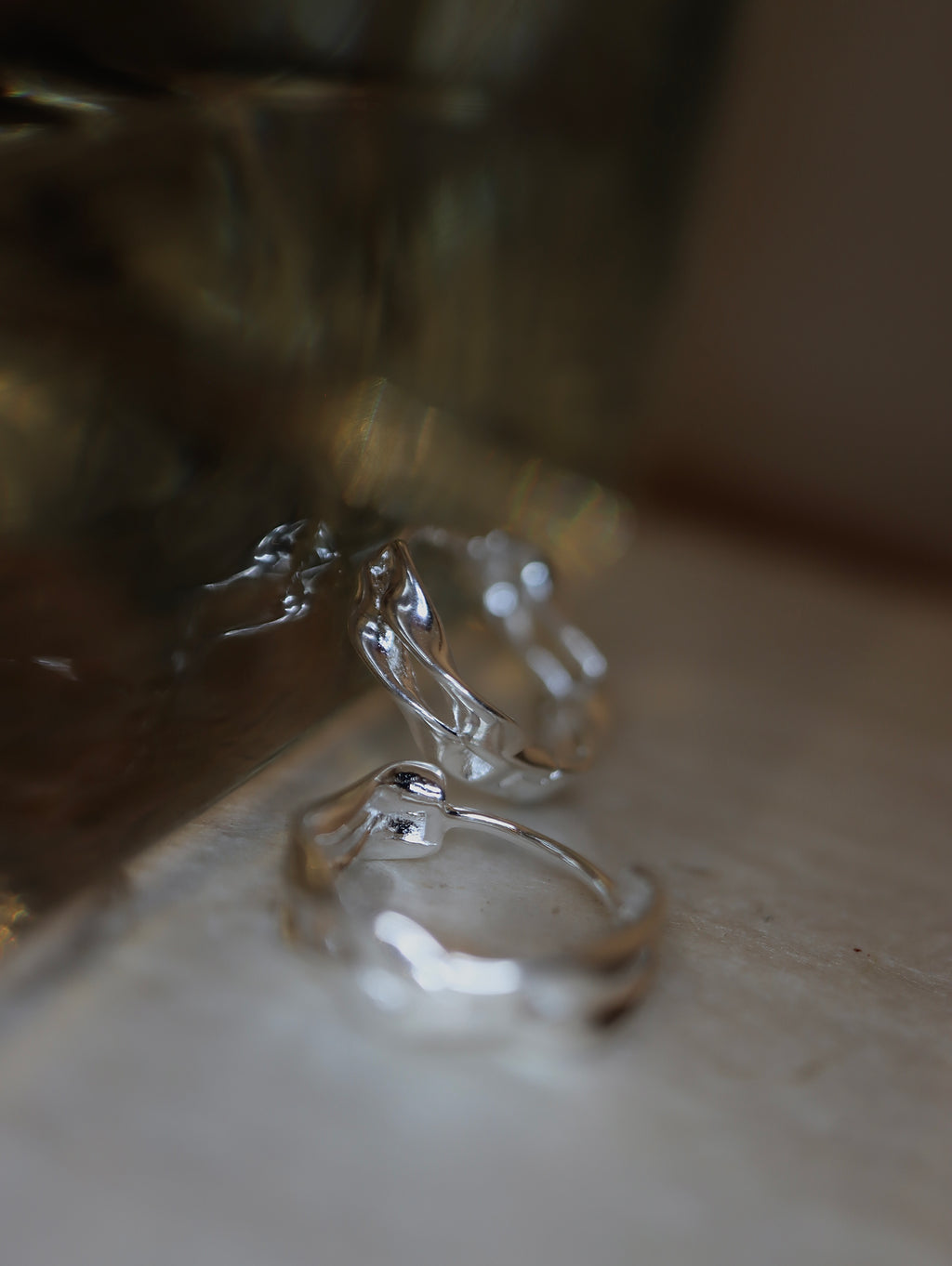 Double wavy 925 silver earrings