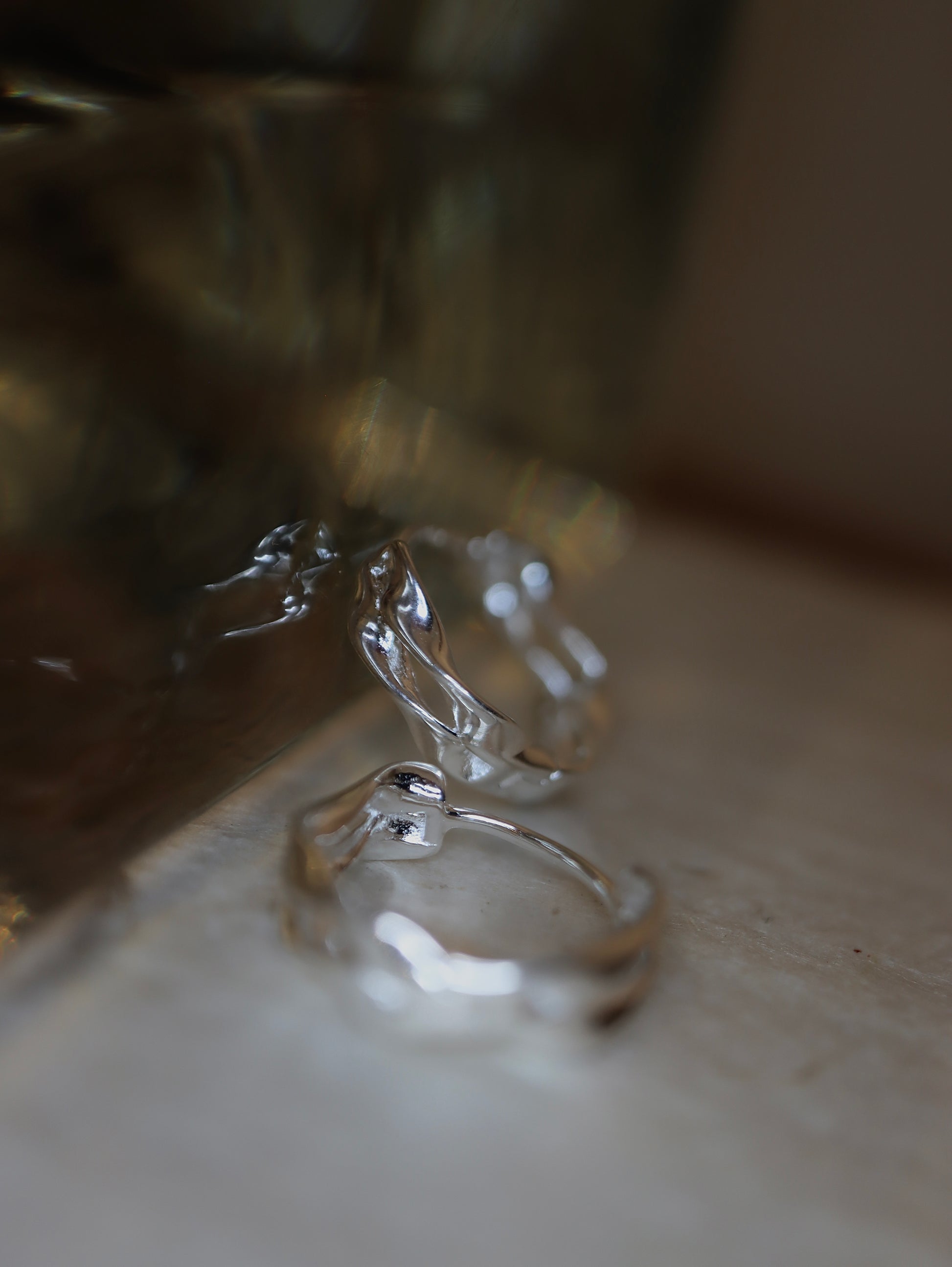 Double wavy 925 silver earrings