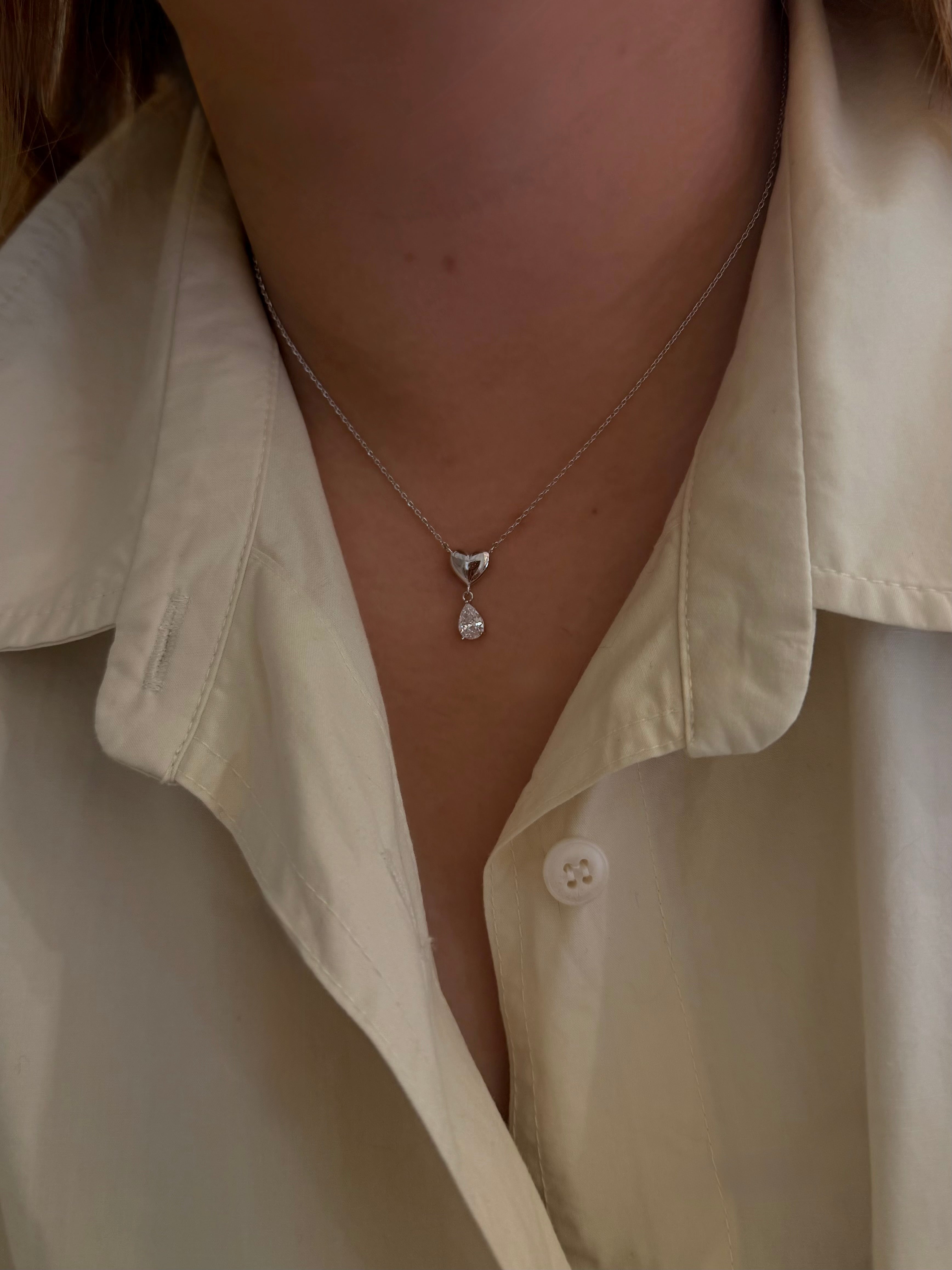 Beloved drop brass necklace
