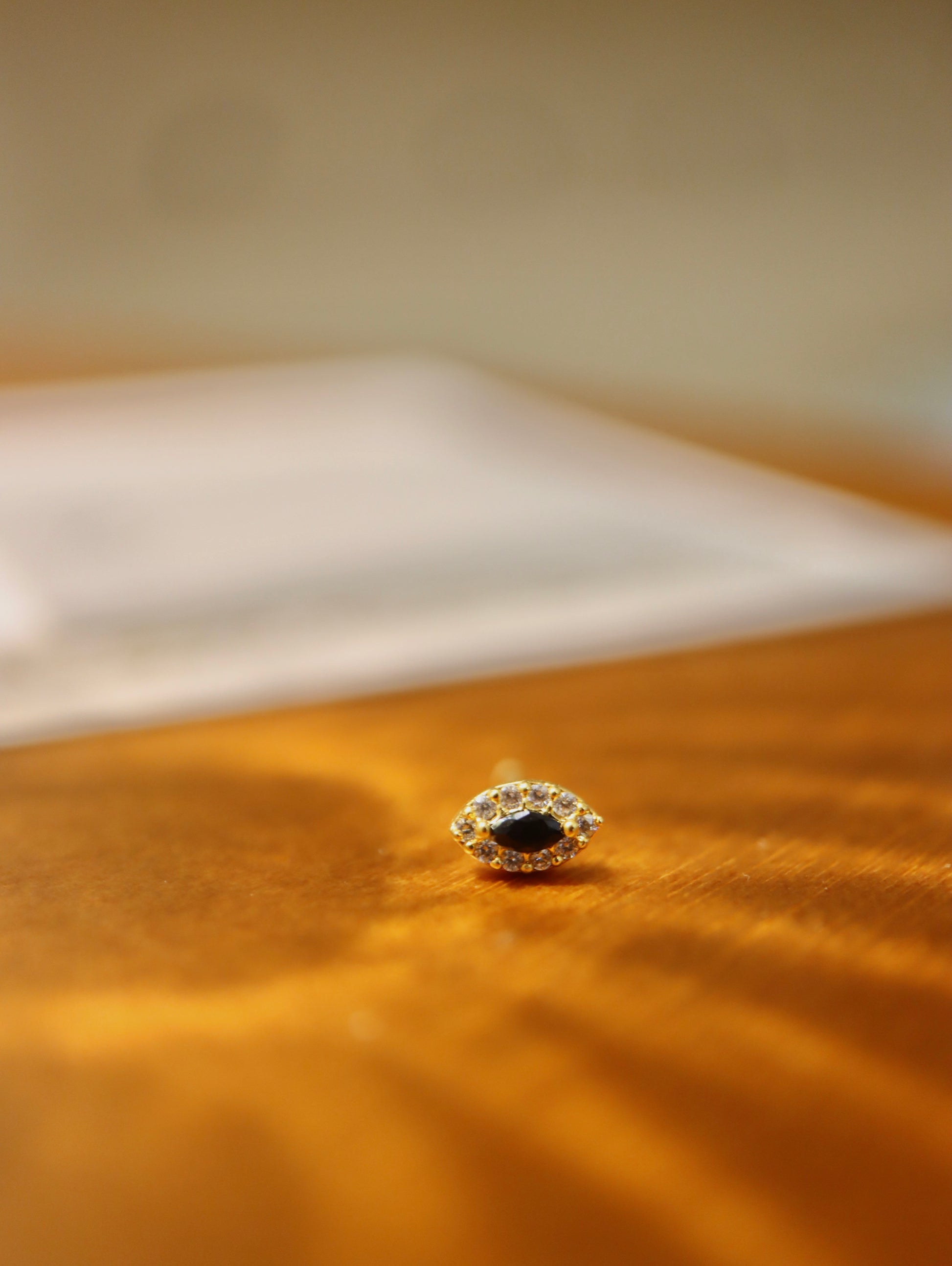 Cz & black Marquise 925 silver piercing (1pc)