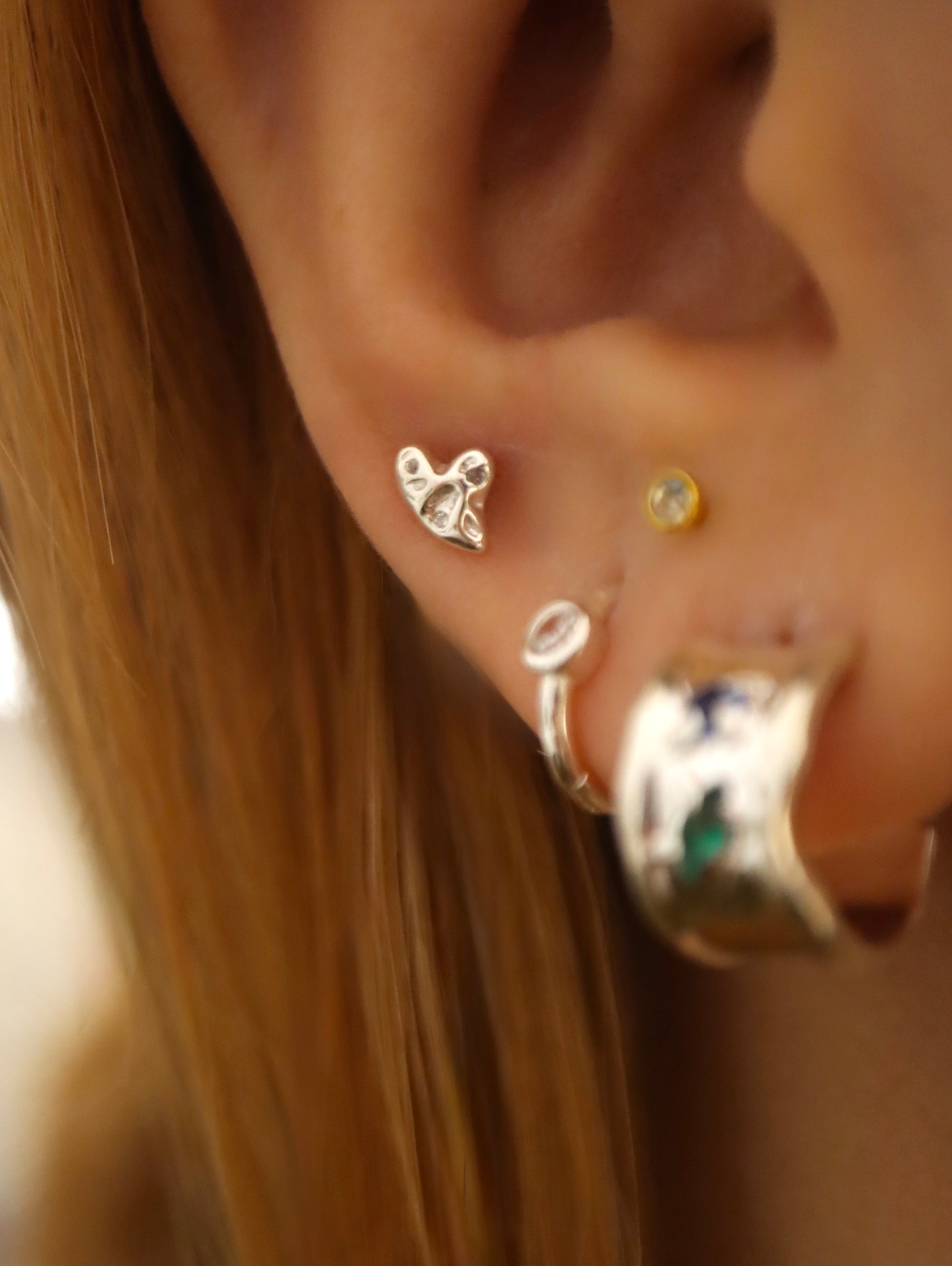 Heart stud silver925 piercing earring