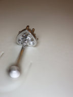 Heart cz stud 925 silver piercing earring (1pc)