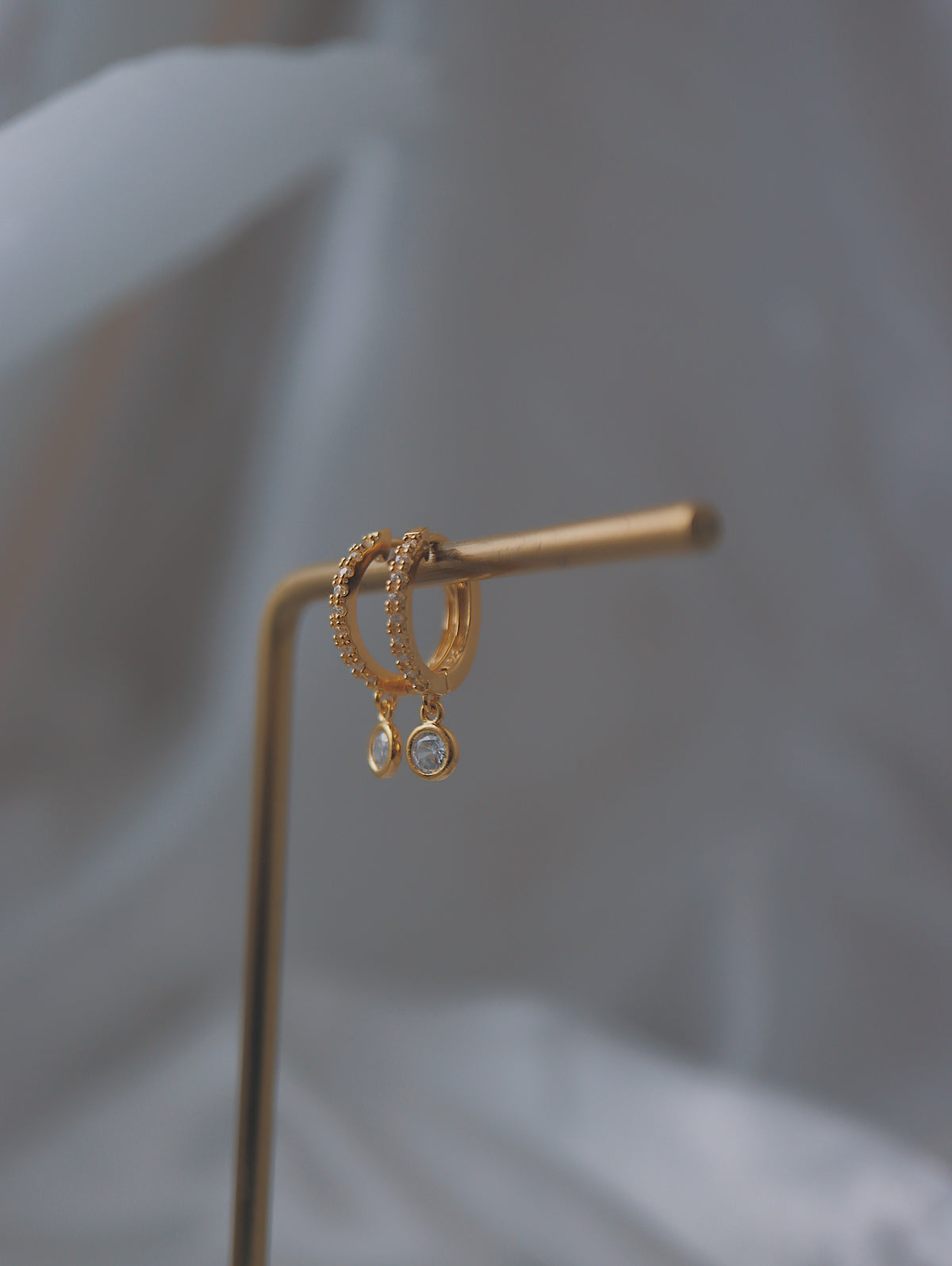 Hoop drop cz silver 925 earrings