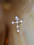 Cross 925 silver stud piercing earrings (1pc)