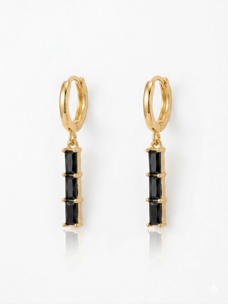 Triple Baguette CZ Earrings