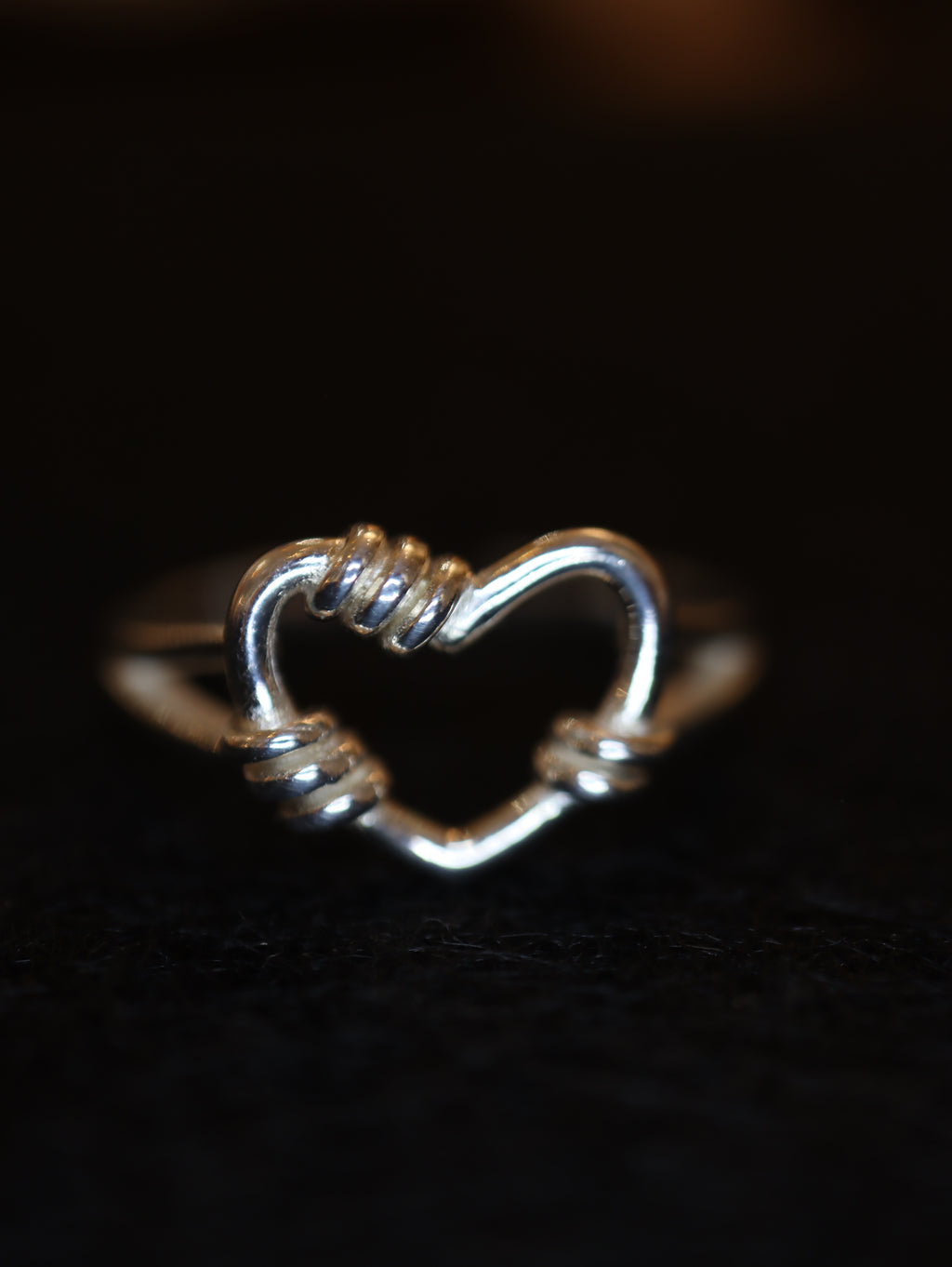 Silver925 hallow heart open size ring