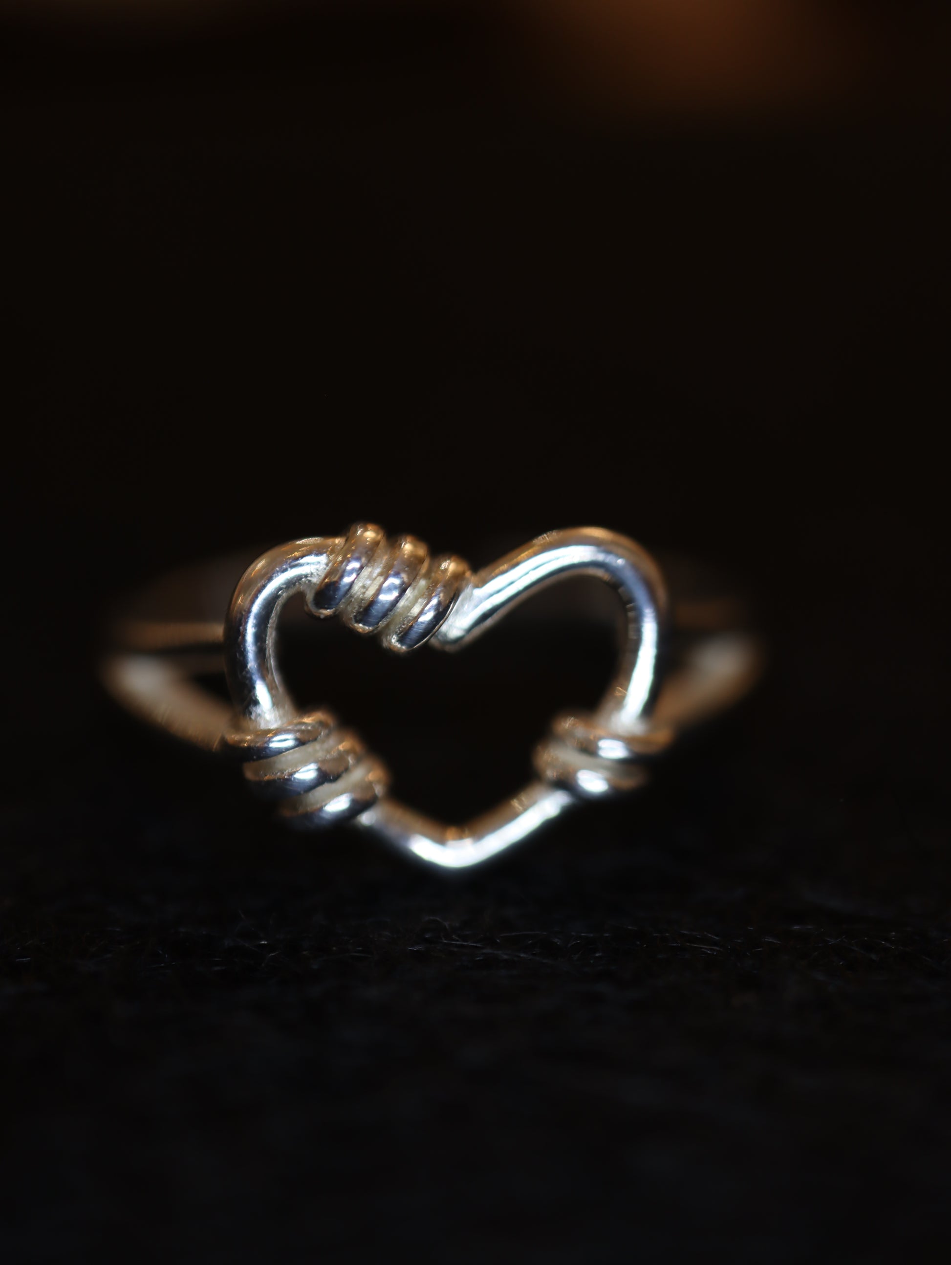 Silver925 hallow heart open size ring