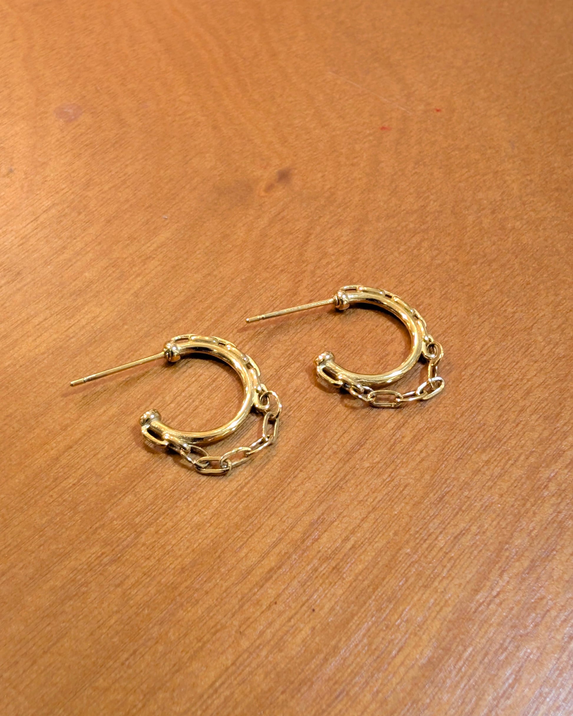 Stainlesss steel chain link earrings