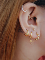 Mini sparkle s925 piercing stud earring (1pc)