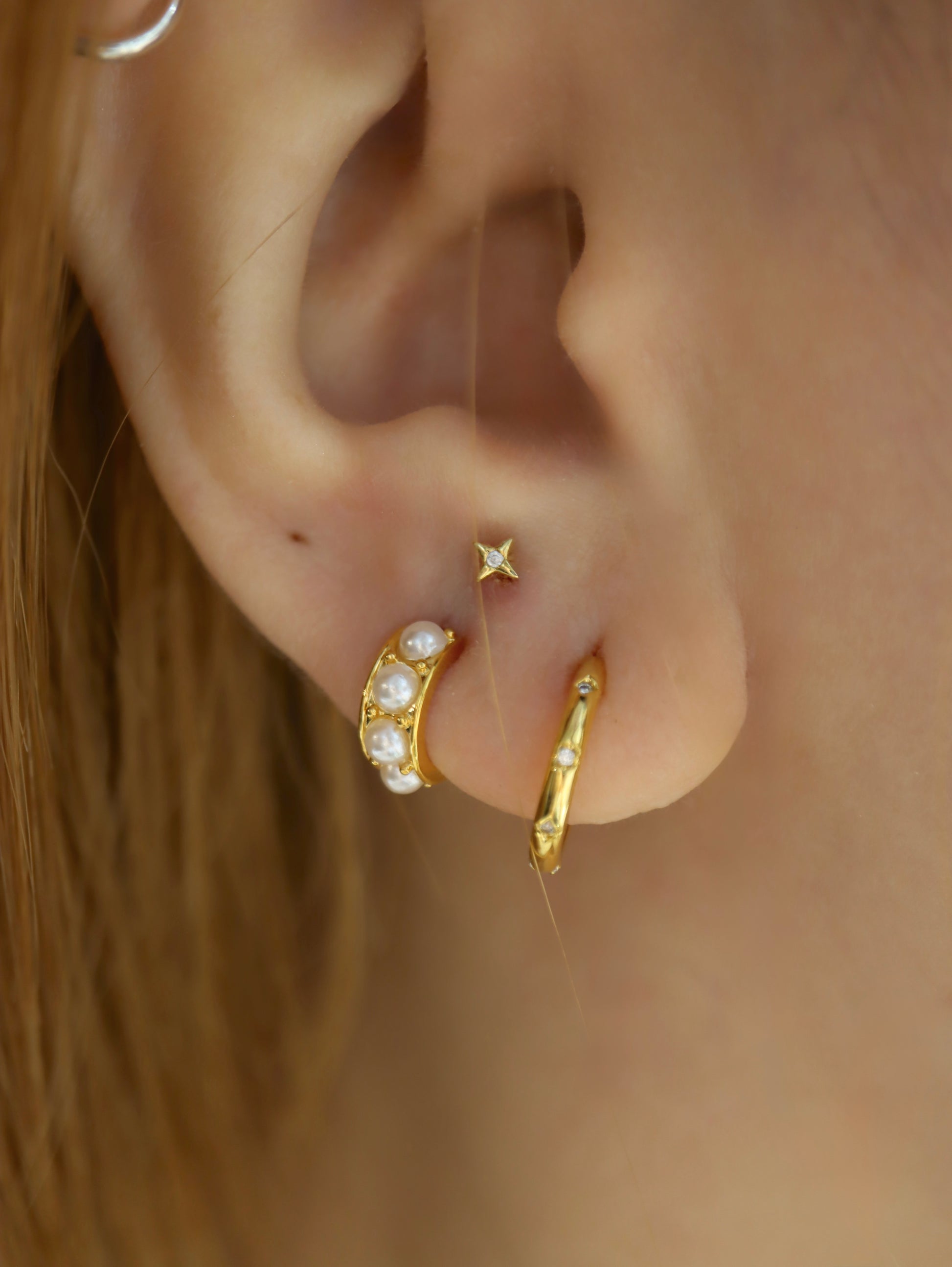 Pearl stud earrings