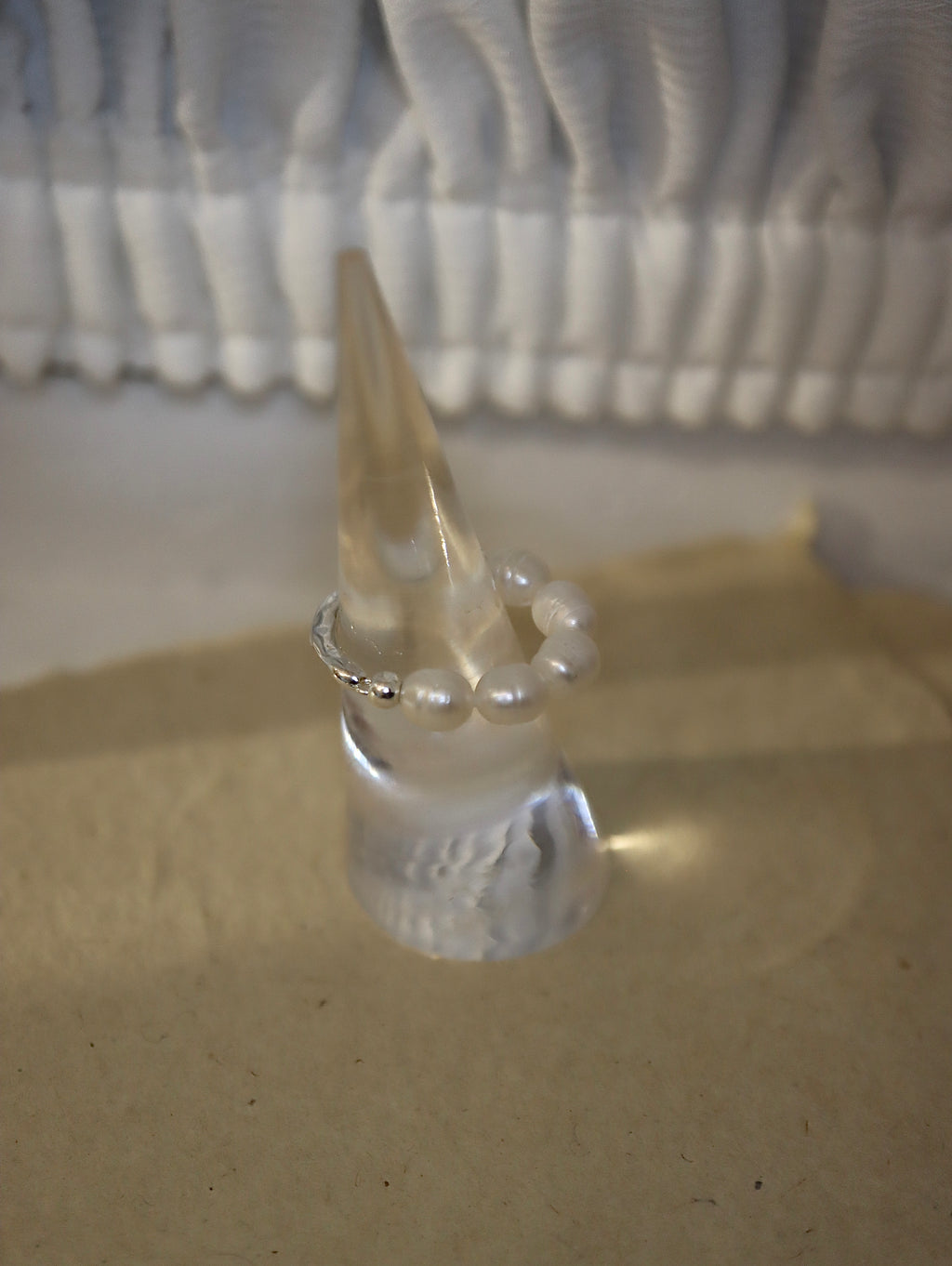 Raw pearl 925 silver ring