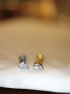 Titanium G23 Pear cut stud flat back piercing earring (1pc)