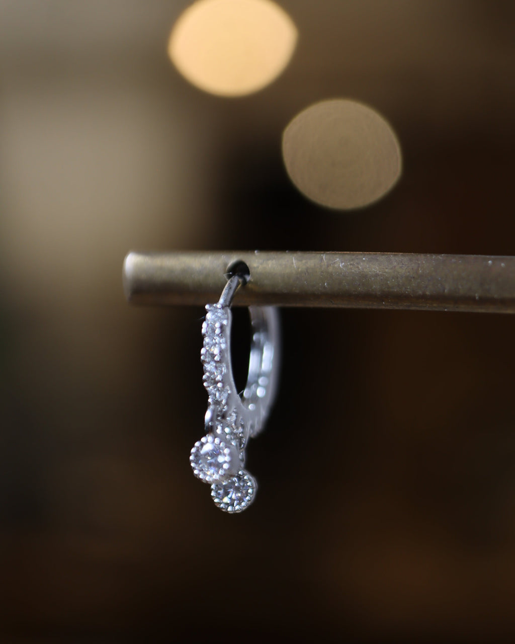 Drop double cz  silver925 earrings　