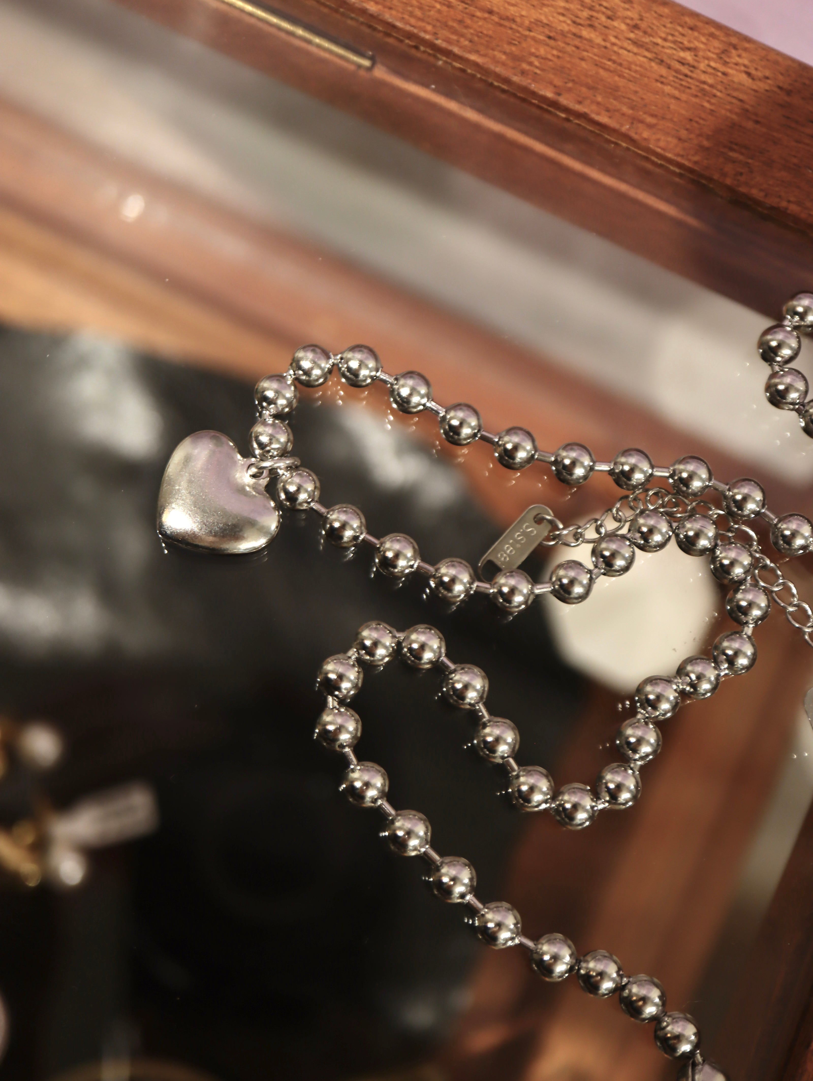 Heart Bead stainless steel necklace