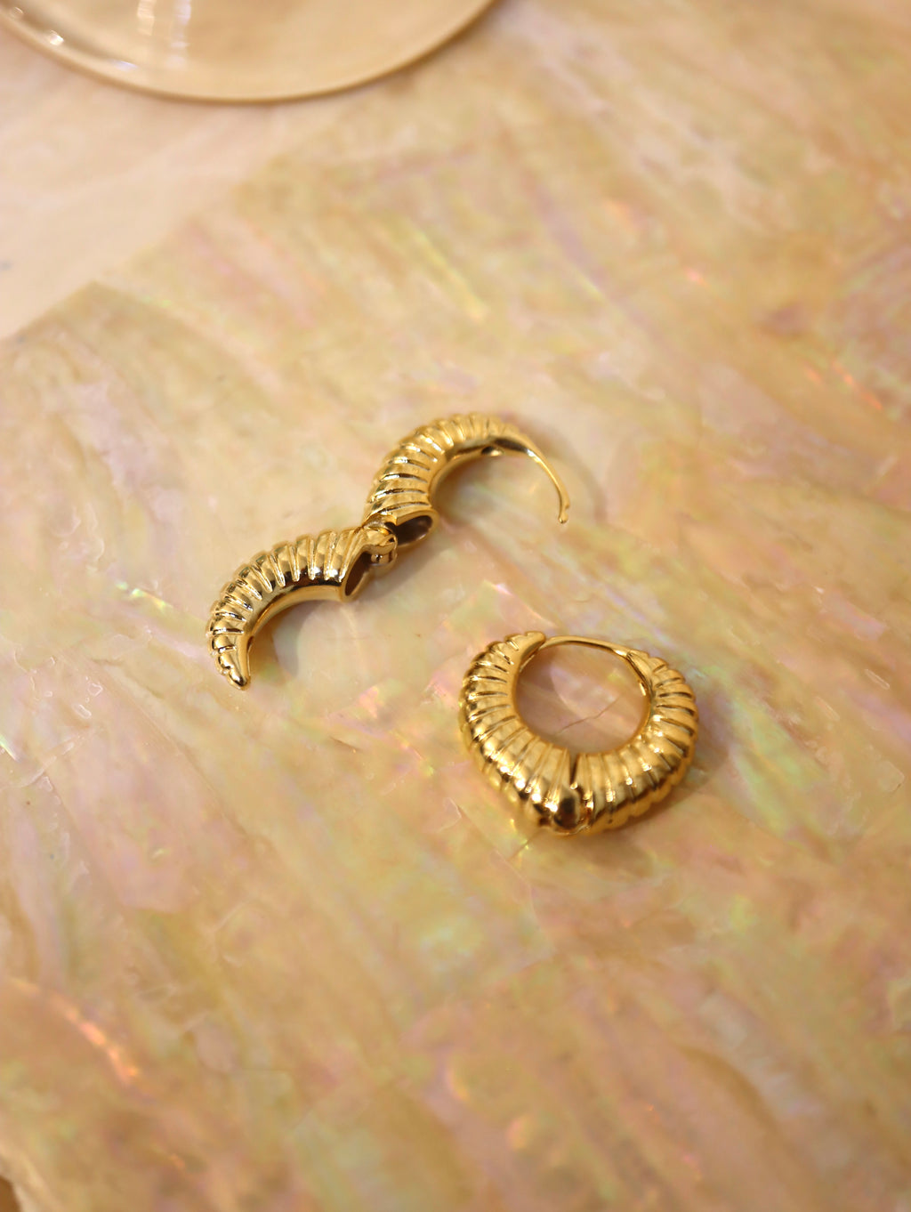 Luxe Ridged Statement Hoops Earrings